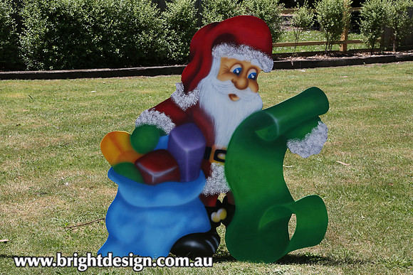 2- S-09 Z Santa Checking his List for Christmas Presents Outdoor Christmas Decoration for a Outdorr Display (3)