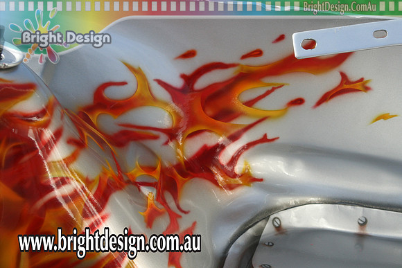 LA Holden Gemini Engine Bay Custom Airbrushed at Brght Design n Custom paint by Bright Design (3)