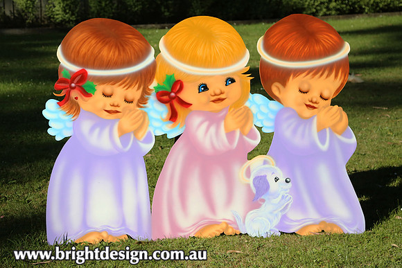 9-45 TD-07 Pw Traditional Angels n Dog Outdoor Christmas Decoration for Home Christmas Display by Bright Design
