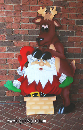 2- S-11 Squeezing Santa Outdoor Christmas Decorations Handmade for Home Christmas Displays