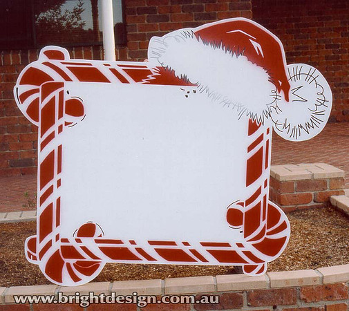 2- S-27 Santa Hat Signage Outdoor Christmas Display Personalised by Bright Design Airbrush Studio