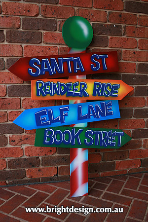 10-40 M-07 Custom Airbrushed Multi sign for Book Street outdoor Christmas Display by Bright Design