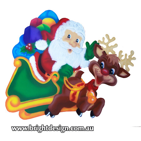 1 (SS-01) a www Santa and Reindeer Outdoor Christmas Decorationsfor Home Garden Christmas Display