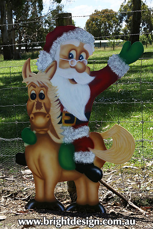 2- S-14 Santa on Tan Horse 1 Outdoor Christmas Decoration by Bright Design (2)