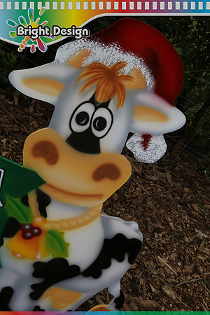 5-A-05 cow 2 Moooory Christmas Signage for Outside Christmas Decoration wm