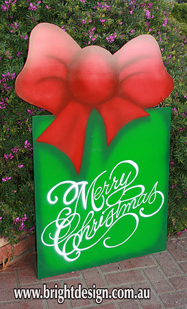 10-70 M-18 Merry Christmas Present Outdoor Christmas Display Custom Airbrushed by Bright Design