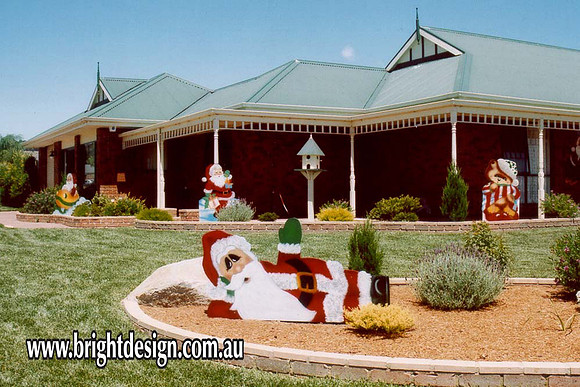 2- S-01 D www Santa in Home Garden Christmas Display Handmade by Bright Design Airbrush Studio