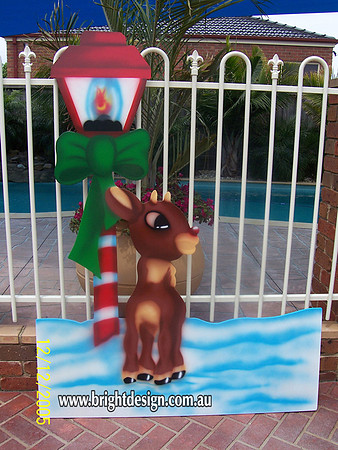3- R-02 Christmas Lamp & Reindeer Outdoor Christmas Decoration & Cut out for Home Displays