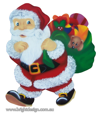 2- S-04 B Walking Santa with Presents Outdoor Christmas Decorations for Home Christmas Displays