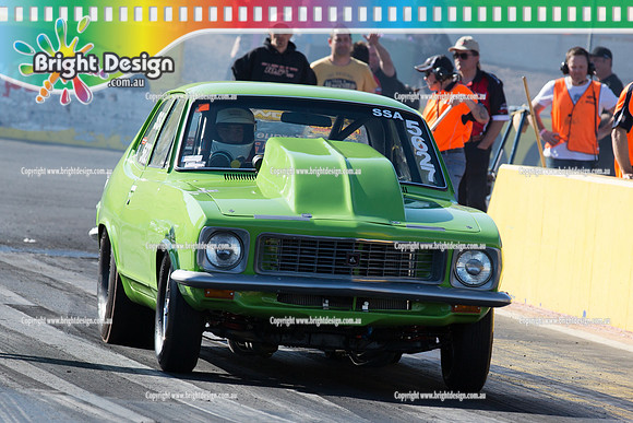 ANDRA Street Outlaws Drag Racing Quals Rnd 5 @ Calder Park 24 September 2014 (24947)  SSA 5627  LIME GREEN