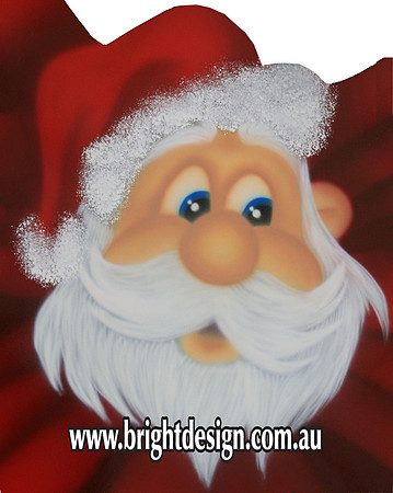 2- S-70 Close Up B3 Bow Santa Face Outdoor Christmas Display Personalised by Bright Design Airbrush Studio