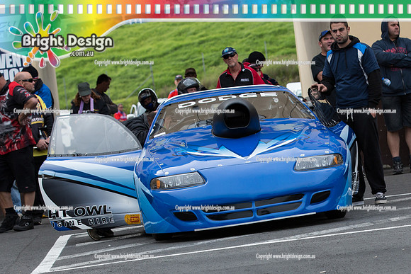 X-Champs @ Sydney Dragway SAT 3 May 2014  (4580)  Richard Caval BLUE DODGE PRO STOCK 4883 NIGHT OWL LIMOUSINE HIRE