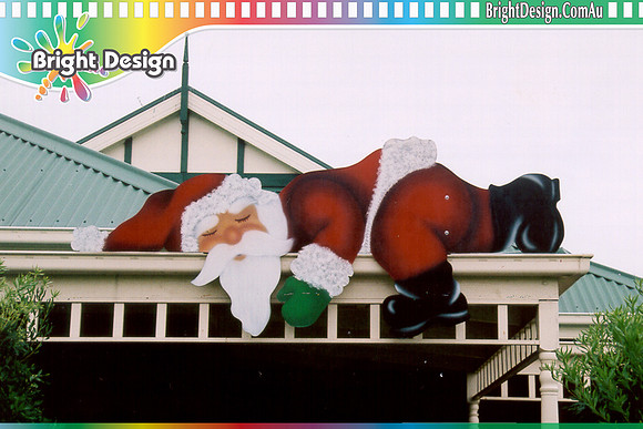 2- S-02 aa WM Lazy Santa Sleeping at Home Roof std size