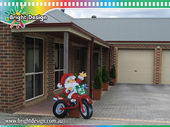 2- S-32 WM CG Motor Bike Santa Outdoor Christmas Display