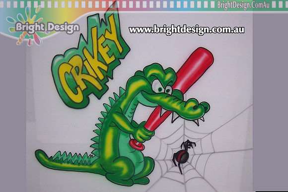 LT Crikey 2 T Shirt Corporate Personal and Sporting Team Apparel Custom Airbrushed and Supplied by Bright Design www
