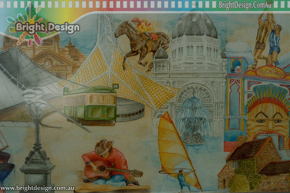 L30 Traditonal pencil Illustration of Melbourne created by Bright Design