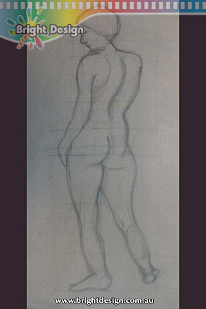 p fine art Traditional Illustration of Live Drawing Quic Sketch by Michelle Porobic