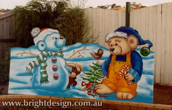 7-20 B-11 Christmas Snow Bears with Christmas Tree for Outside Christmas Decorating at Home