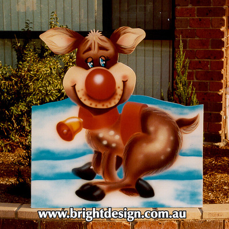 1 (SS-02) b www Reindeer from Dog Santa Sleigh Handmade Christmas Cut Out Custom Airbrushing