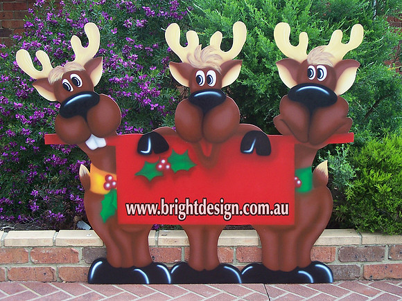 3- R-04 b Christmas Sign Riendeers Outdoor Christmas Decorations Personalised by Bright Design