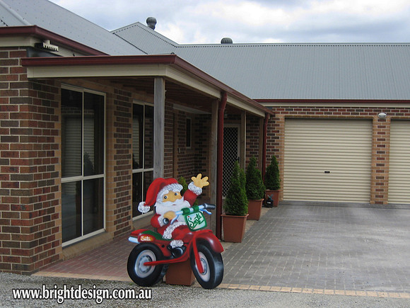 2- S-32 CG Motor Bike Santa Outdoor Christmas Display