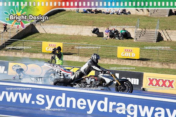 X-Champs @ Sydney Dragway SUN 4 May 2014  (6845)  TOP FUEL MOTORCYCLE  TBT  1877 BIKE  LEONARD AZZOPARDI