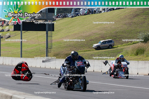 X-Champs @ Sydney Dragway SUN 4 May 2014  (6542)    BIKE TOP FUEL MOTORCYCLE  TBM 4204  GAVIN SPANN  TB 1688 TERRY BURNETT