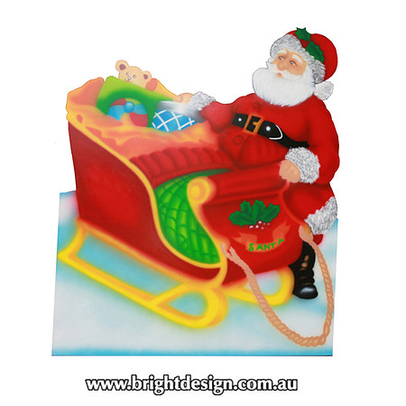1- SS-05 S Z www Santa Sleigh Outdoor Christmas Display for Home Christmas Decorating