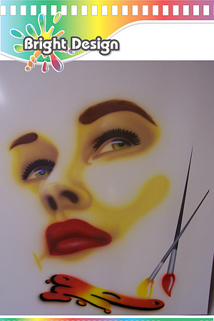 P CA Fine art Face The Art 1 Signage Image Custom Airbrushed by Bright Design Airbrush Studio www