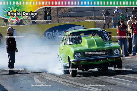 ANDRA Street Outlaws Drag Racing Quals Rnd 5 @ Calder Park 24 September 2014 (24945)  SSA 5627  LIME GREEN