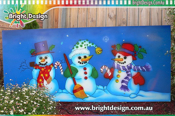 6-65 SM-06 CG wm Kerwin - 3 Trio Snowmen Outdoor Christmas Decoration for Home Christmas Displays
