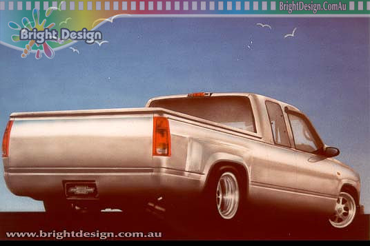 H Chev Ute Automotive Car Illustration Custom Airbrushed by Bright Design Airbrush Studio www