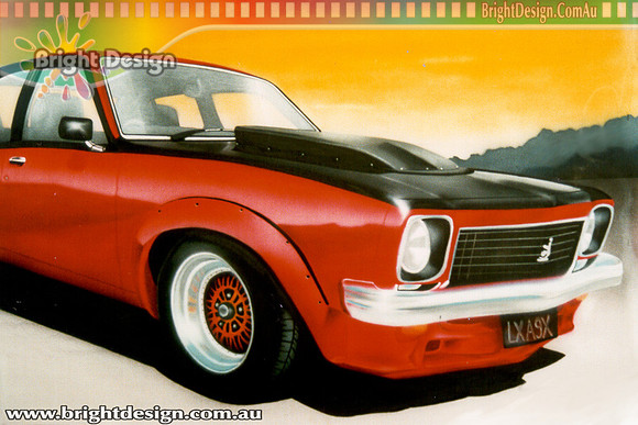 Holden Torana 1 Automotive car illustration Custom Airbrushing by Bright Design Airbrush Studio