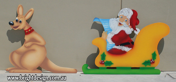 1- SS-11 n SS-16 g www Cheeky Santa Sleigh Outdoor Christmas Decoration