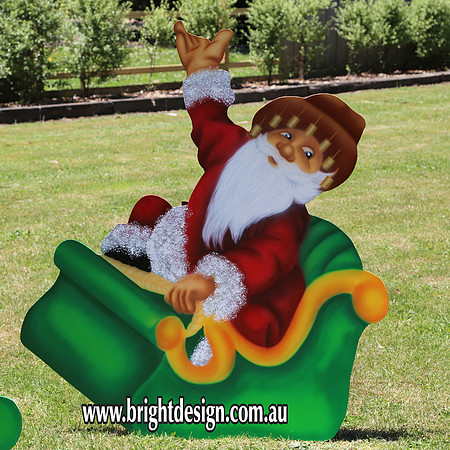 1- SS-13 b www Australian Swaggie Santa Outdoor Christmas Decorations n Cut outs for Home Christmas