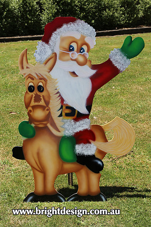 2- S-14 Santa on Tan Horse 1 Outdoor Christmas Decoration by Bright Design (4)