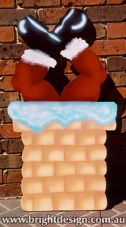 2- S-08 Santa Legs in Chimney Outside Christmas Decoration for Home Roof Christmas Displays