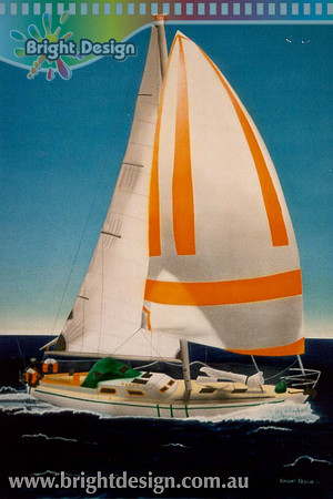 p fine Yacht Fine Art Illustration Custom Airbrushed by Bright Design Airbrush Studio