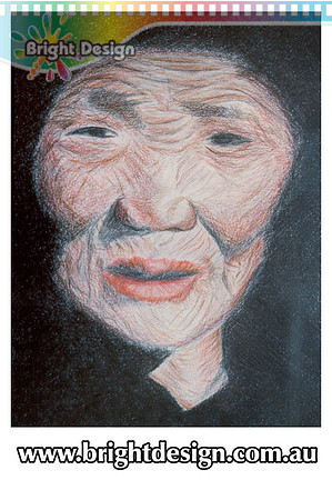 P art Illustraion Traditional Illustration of Old Lady by Michelle Porobic