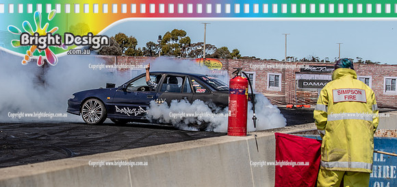 Skid City Day 4 @ Swan Hill Sept 2023 (10019) DOSNGO BURNOUT BRAD HUTCHINS