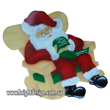 2- S-45 z Rocking Chair Santa Outdoor Christmas Decorations n Cut outs for Home Christmas Displays
