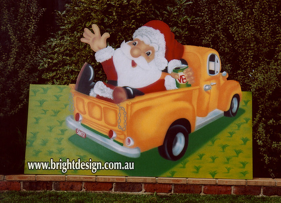 2- S-35 Yellow WM Aussie Santa in Australian Ute Christmas Decoration for downlunder (3)