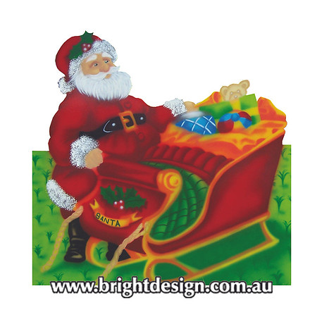 1- SS-03 Za www Santa Christmas Sleigh Outdoor Christmas Decorations n Cut Outs for Home Christmas