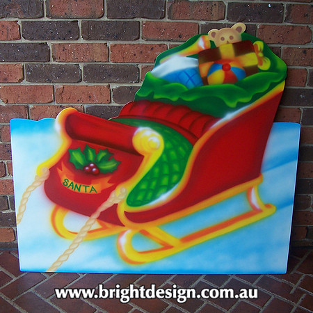 1- SS-03 NS a www Christmas Sleigh with No Santa Outdoor Christmas Decoration for Home Christmas Display