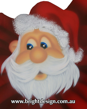 2- S-70 Bow Santa Face Outdoor Christmas Display Personalised by Bright Design Airbrush Studio
