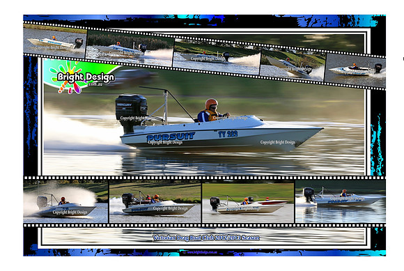 Pursuit Multi Image Design Available in Canvas or Photo Prints - Blue splatter design