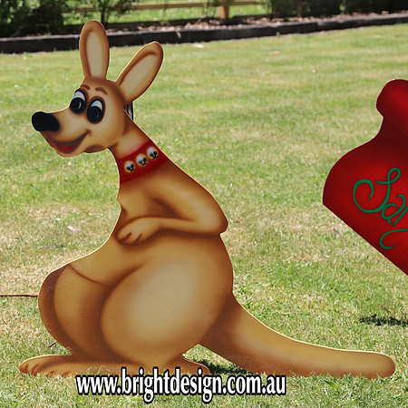 1- SS-16 f www Australian Kangaroo  Outdoor Christmas Cut Out Decoration goes with Australian Swaggie