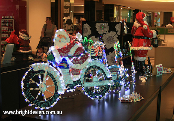 2- S-76 Santa on Motorbike as Displayed at Christmas at Chadstone Shopping Centre Bright Design