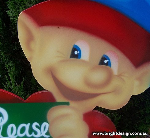 4- E-13 UC Santa Stop Here Elf Outdoor Christmas Decoration in Home Garden Christmas Display