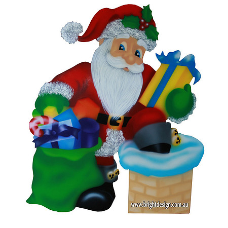 2- S-24 Z Santa Delivering Christmas Presents Outdoor Christmas Decorations for a Home Christmas